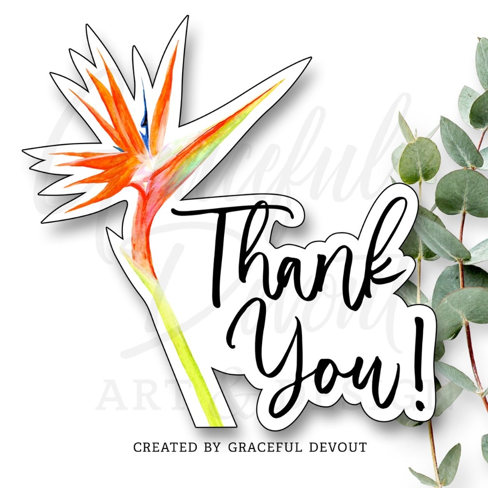 Thank You!- 2" (inches) (96ct.) Stickers